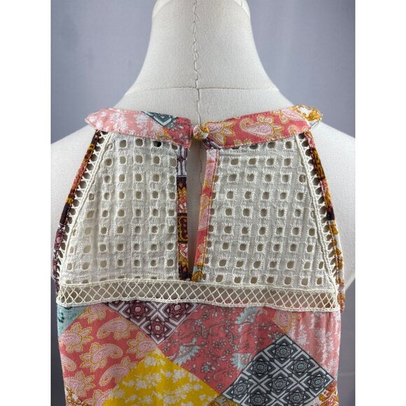 Papermoon Womens Patchwork Sleeveless Blouse Size S - Picture 6 of 6